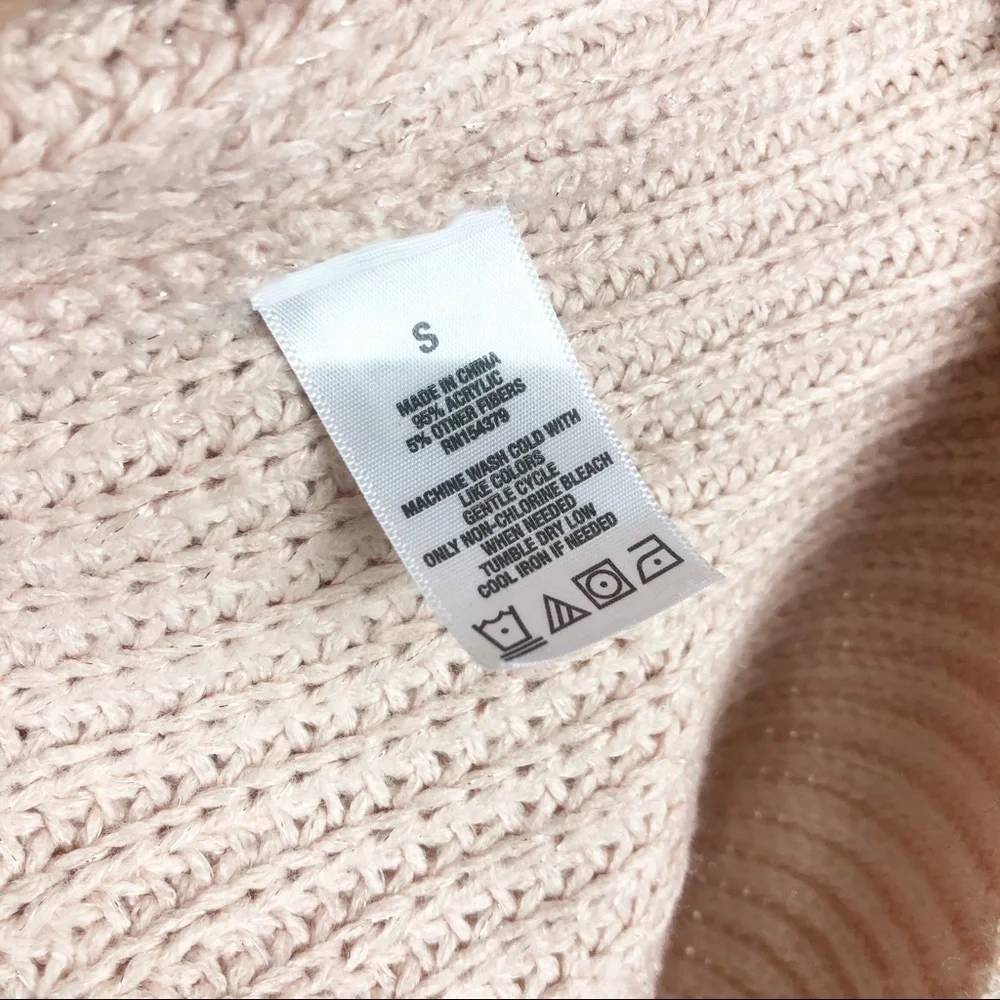 Aeropostale Blush‎ Pink Gold Detail Knit Sweater S